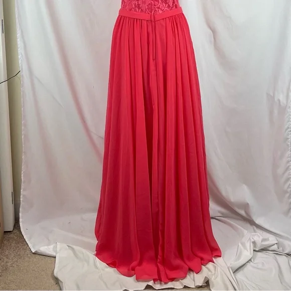 Allure Bridal Red Orange Maxi Dress NWT Size 10 - Picture 6 of 12